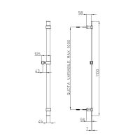 Настенная душевая штанга Bossini Flat 110 см D46000 схема 2