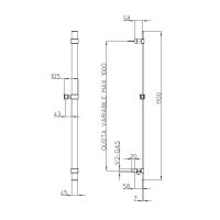 Настенная душевая штанга со шланговым подключением Bossini Flat 110 см D48000 схема 2