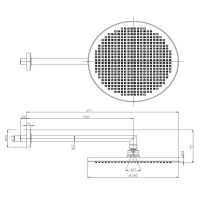 Круглый верхний душ Bossini APICE на угловом кронштейне H70430 схема 2