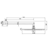 Верхний душ Bossini Cosmo H70596I 073 черный схема 2