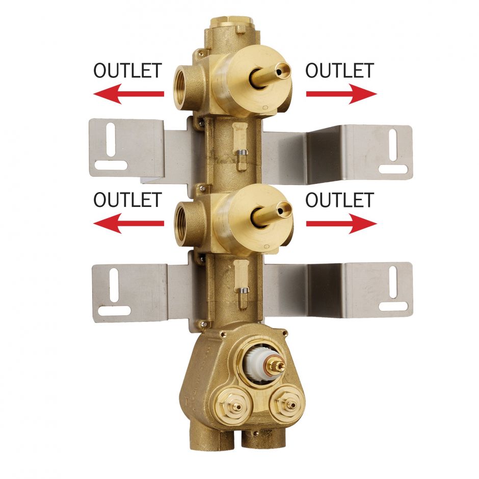 Изображение Встраиваемая часть термостатического смесителя Bossini APICE высокой пропускной способности на 4 выхода, с переключателями Z030270000 (для Z035204)