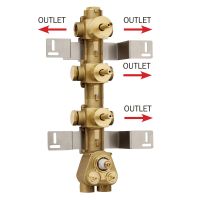 Встраиваемая часть термостатического смесителя Bossini APICE высокой пропускной способности на 4 выхода, с вентилями Z030271000 (для Z035205) схема 1