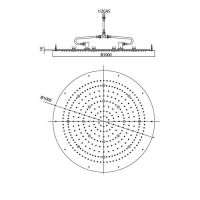 Верхний душ с подсветкой Bossini Dream XL круглый 1 режим WI0384 схема 2