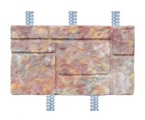 Бетонная фасадная плитка «Известняк» с оцинкованными закладными для цоколя и фасада дома