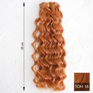 Трессы для создания причеcки куклам - Мелкие кудри рыжие 25 СМ