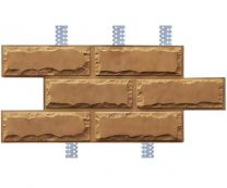 Бетонный сайдинг «Ростовский камень, большой» с оцинкованными закладными