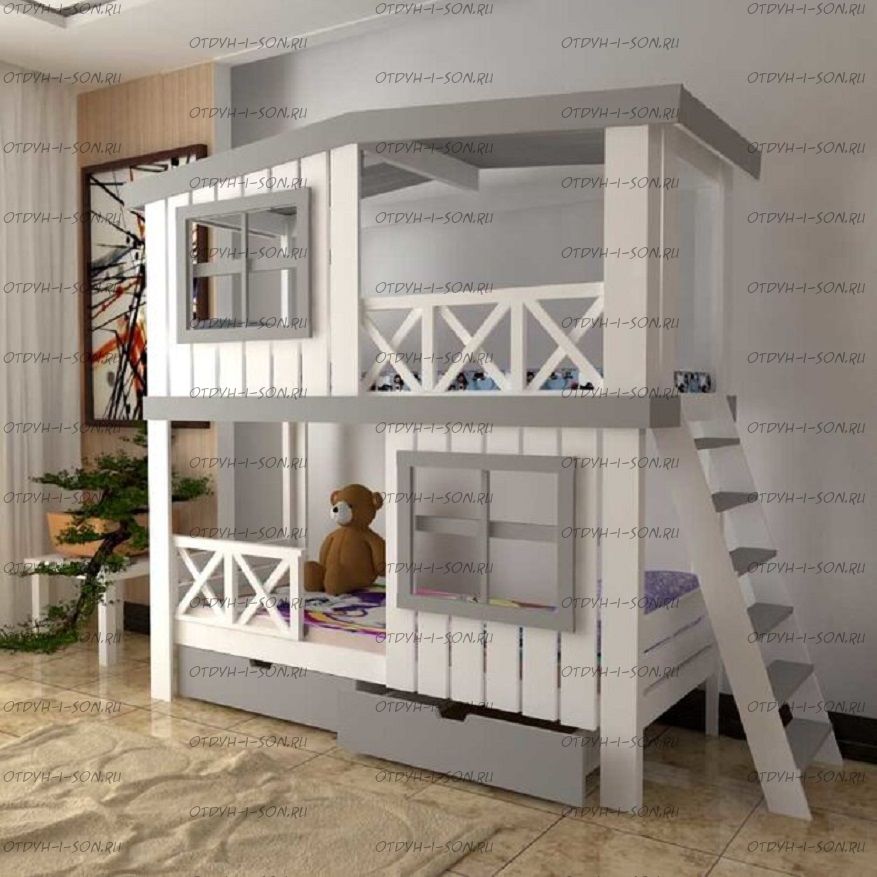 Кровать двухъярусная Домик Roof №20