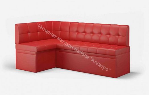 Кухонный диван угловой Остин со спальным местом, Левый Эко кожа Reex Red