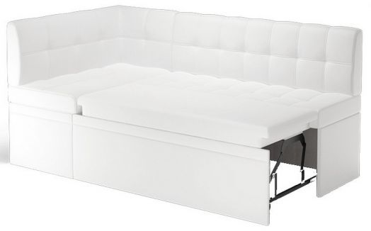 Кухонный диван угловой Остин со спальным местом, Левый Эко кожа Reex White
