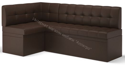 Кухонный диван угловой Остин со спальным местом, Левый Эко кожа Reex Brown