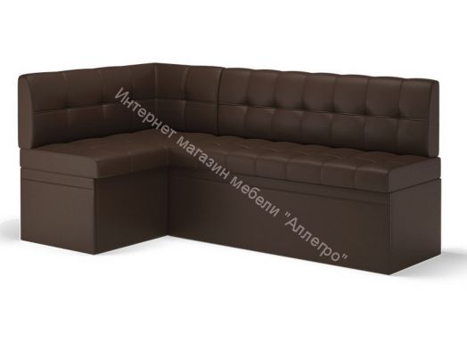 Кухонный диван угловой Остин со спальным местом, Левый Эко кожа Reex Brown