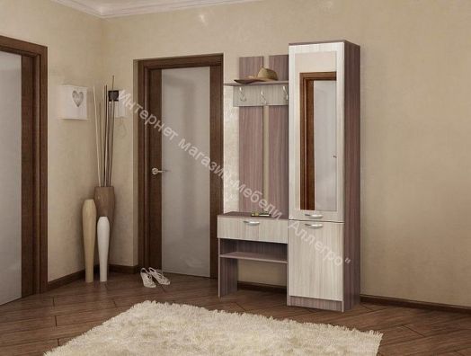 Прихожая Иннэс-3, Ясень шимо темный/Ясень шимо светлый