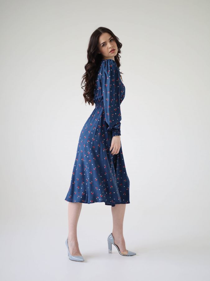 Платье Azzurro из вискозы синее