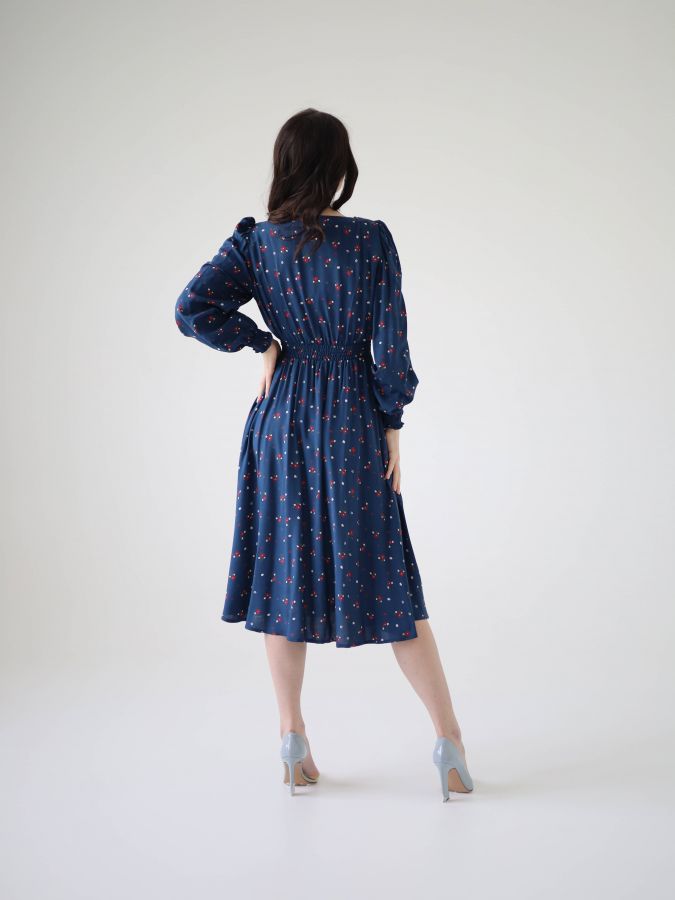 Платье Azzurro из вискозы синее