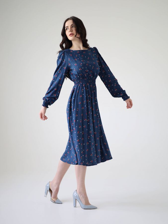 Платье Azzurro из вискозы синее