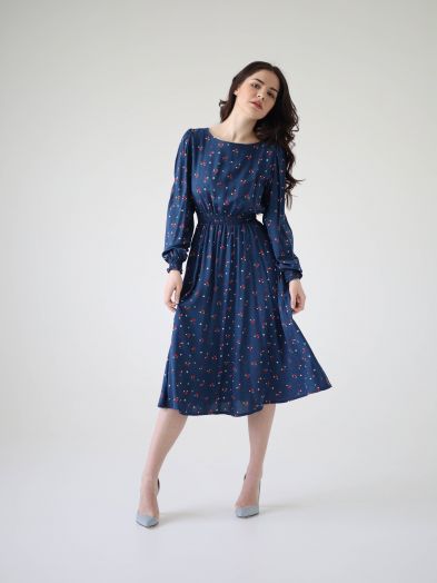 Платье Azzurro из вискозы синее