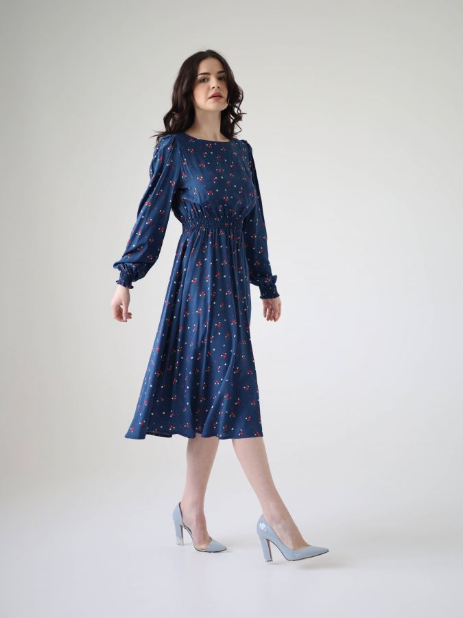 Платье Azzurro из вискозы синее