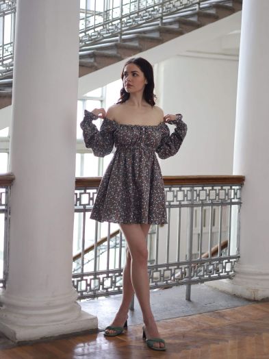 Платье Fieno из теплого хлопка Луговые травы