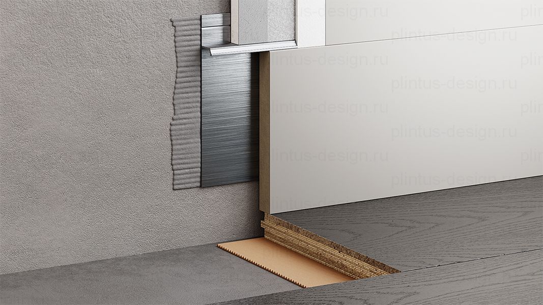 FD-01 скрытый плинтус серебристый