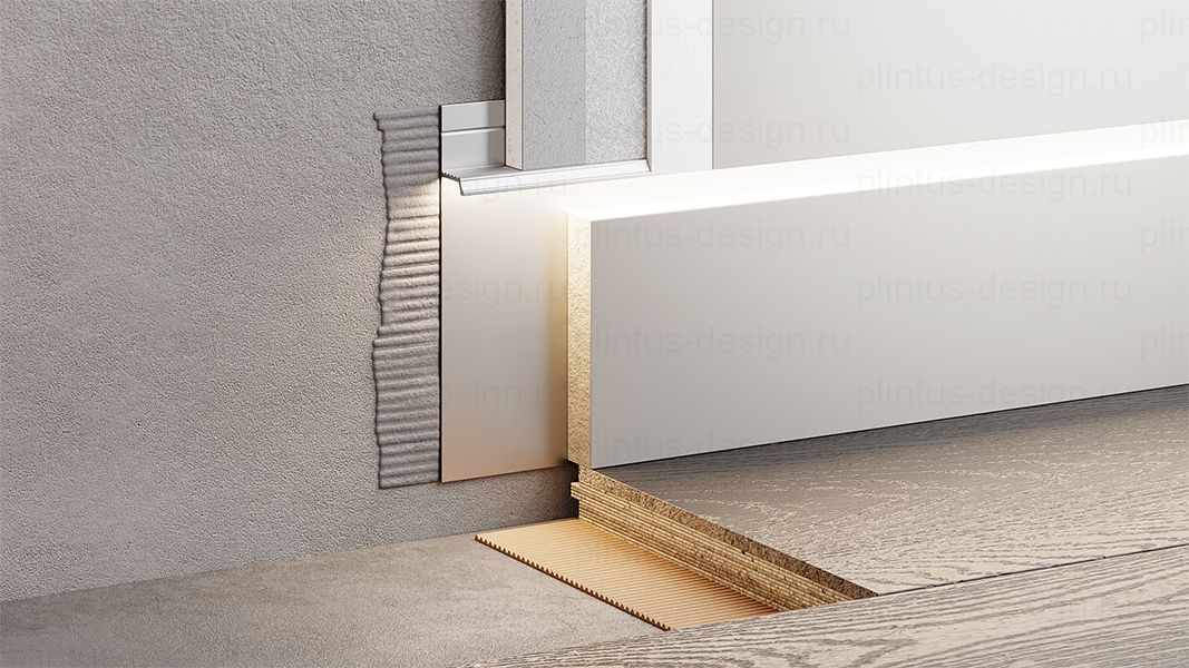 FD-01 скрытый плинтус серебро матовый
