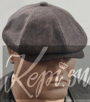 Кепи шерстяная восьмиклинка, шапка коричнево серая