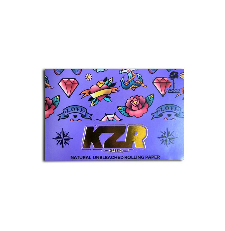 Бумажки для роллинга с типсами KZR Purple Tattoo+tips 1 1/2