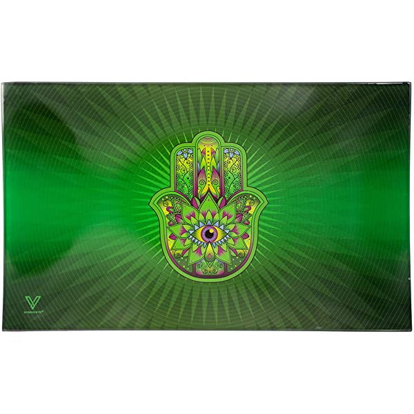 Поднос Hamsa Green Glass