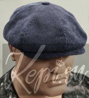 Кепка вельветовая восьмиклинка Velveteen синяя