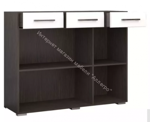 Комод "Нэнси NEW" Белый глянец холодный/Венге