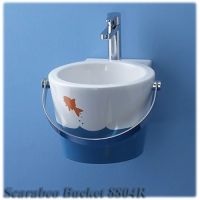 раковина подвесная Scarabeo Bucket 8804 с декором jumping fish