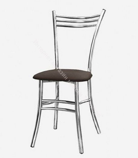 Стул Увертюра, кожзам далас браун/хром