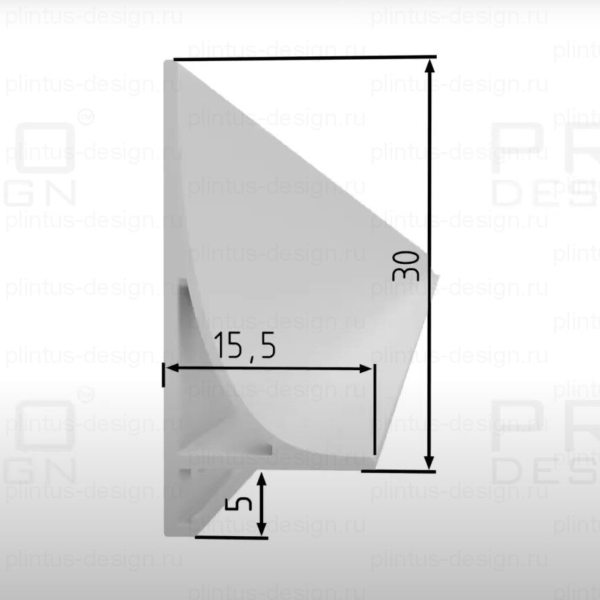 Corner L 584 Pro Design щелевой плинтус шампань