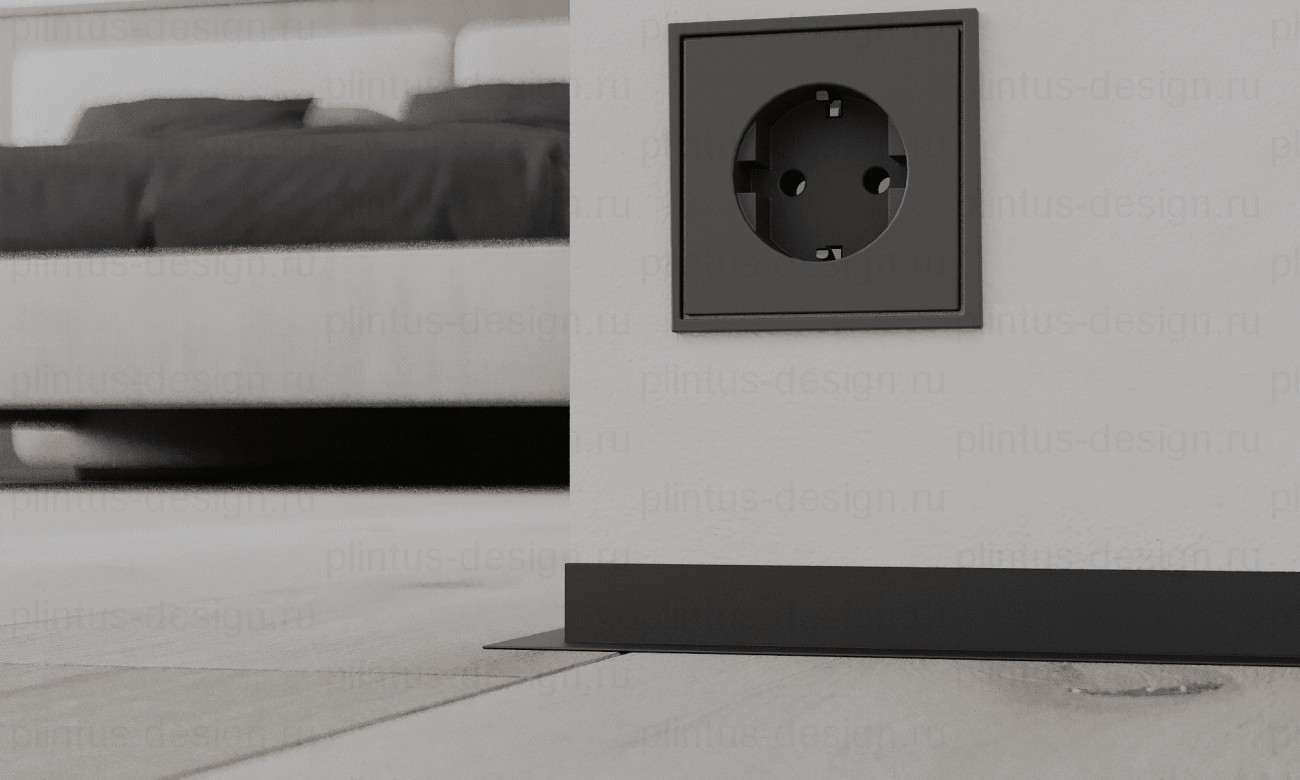 Микроплинтус Лайн Ликорн С-05.25.3 L-образный чёрный