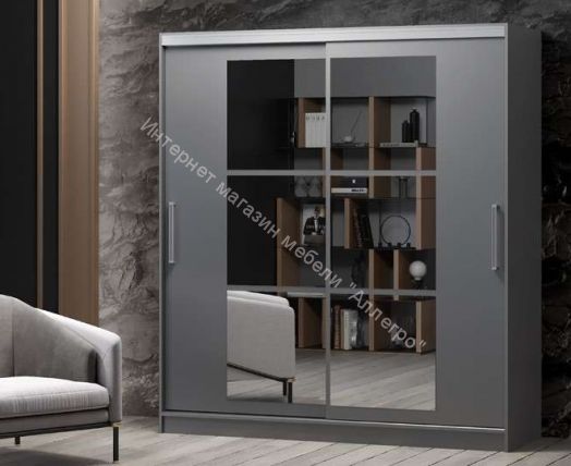 Шкаф-купе "Альянс 10" с зеркалами Графит (Регион 058)