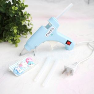 Клеевой пистолет со стержнями и кабошонами, голубой (клей-пистолет)