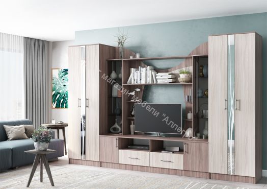 Стенка "Гамма 15" Ясень шимо светлый/тёмный (Регион 058)