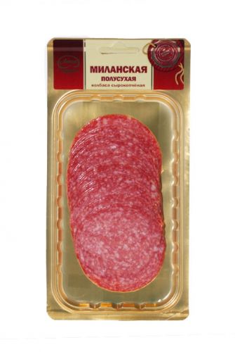 Колбаса сырокопченая Миланская в нарезке 100 гр