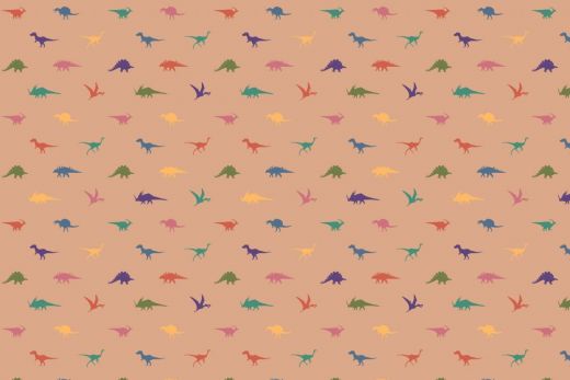 Dinosaurs pattern orange q