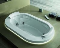 Гидромассажная ванна Jacuzzi Opalia Corian встраиваемая с 6 форсунками и 2 подголовниками 195x115 схема 7