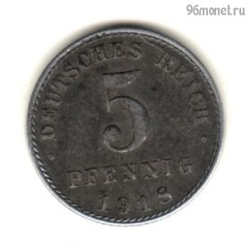 Германия 5 пфеннигов 1918 А