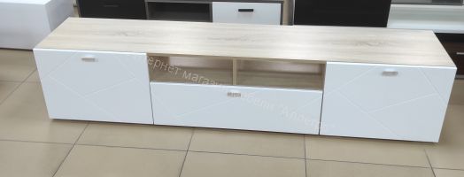 Тумба под ТВ "Скайлайн" с 1 ящ. и 2 дв. (Дуб сонома/Белый)