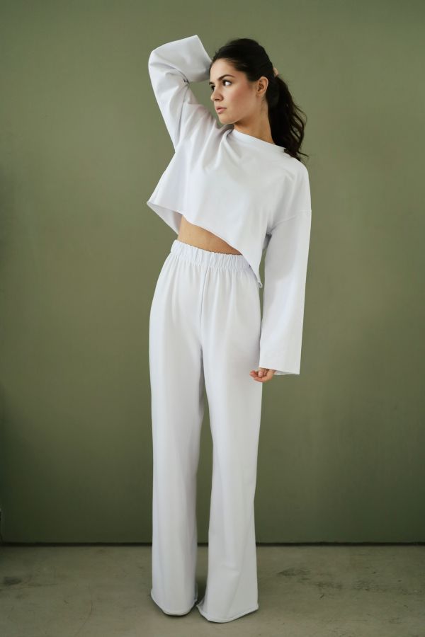 Кофта укороченная белая