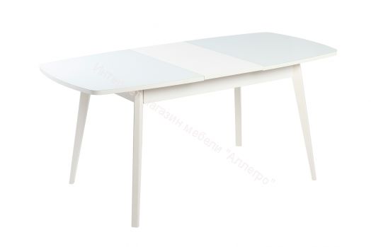 Стол раскладной "Магистраль" СТ (Белое стекло/Белое подстолье)