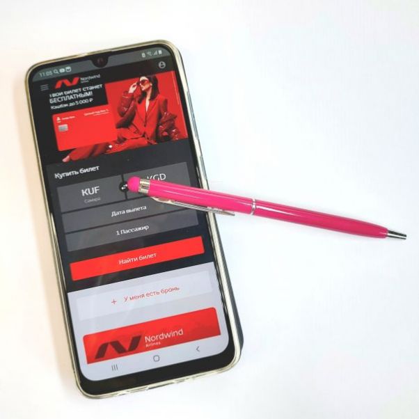 Розовые ручки со стилусом TouchWriter