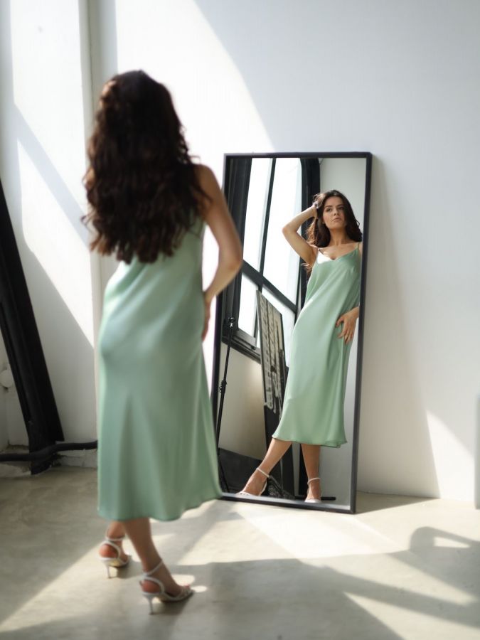 Платье комбинация Finezza из бамбука фисташка