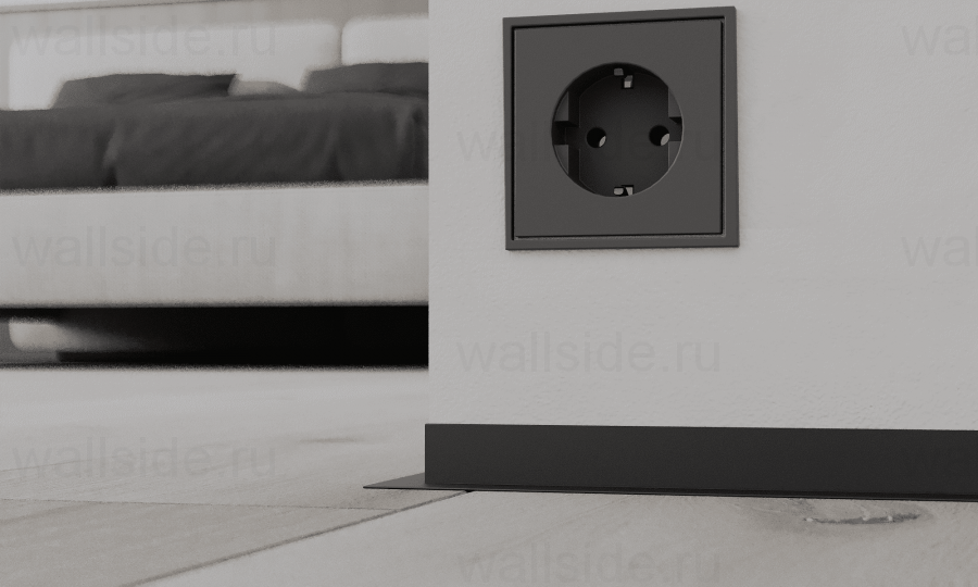 Микроплинтус Лайн Ликорн С-05.25.3 L-образный чёрный