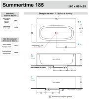 Отдельностоящая ванна Gruppo Treesse Summertime 180х85 V3150 схема 2