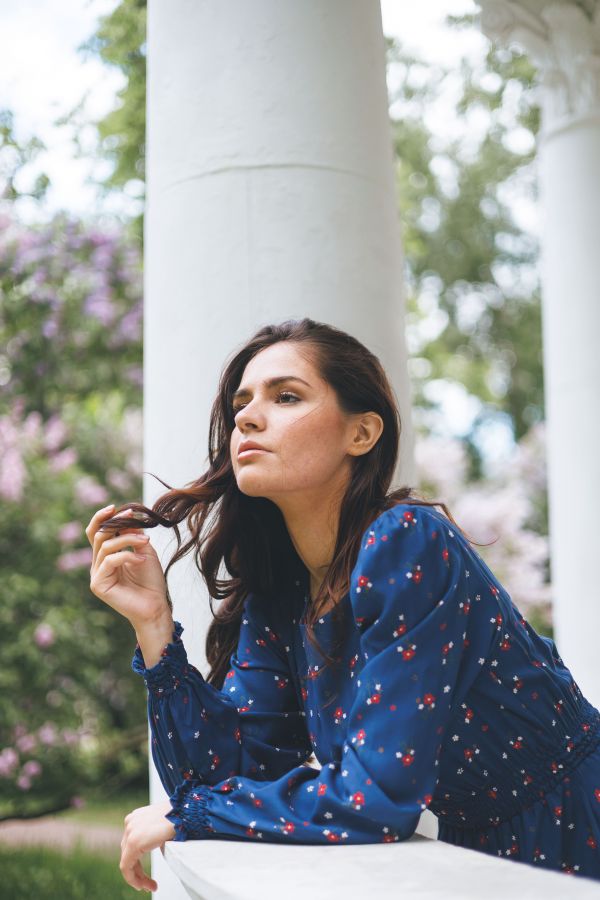 Платье Azzurro из вискозы синее