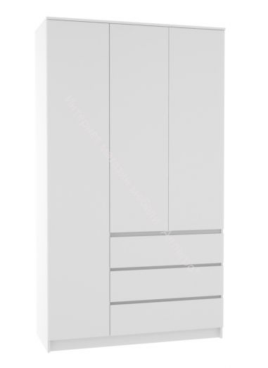 Шкаф Мори МШ1200.1 с 3-мя дверями и 3-мя ящиками (Белый)