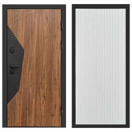 Входная дверь Termo-door Авангард BLACK FLAT Белый Софт